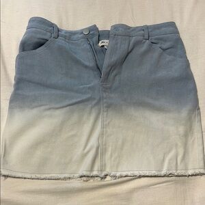Gradient Blue and White Denim Skirt
